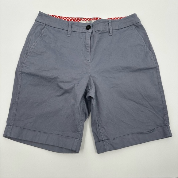 Boden Bermuda Chino Shorts Women's US6 UK10 Gray Flat Front Pockets 9" Mid Rise - Picture 1 of 7